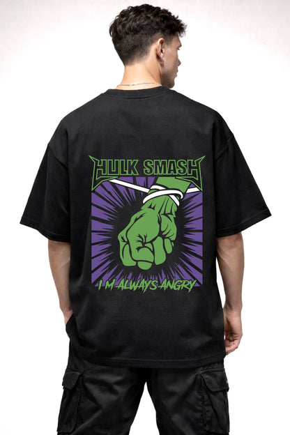 HULK CARTOON GRAPHIC | BLACK OVERSIZED FIT TEE