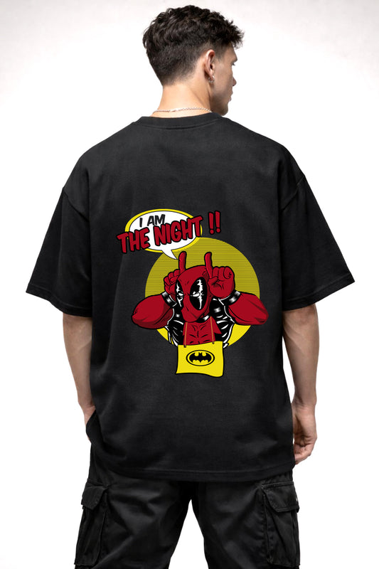 DEAD POOL CARTOON GRAPHIC | BLACK OVERSIZED FIT TEE