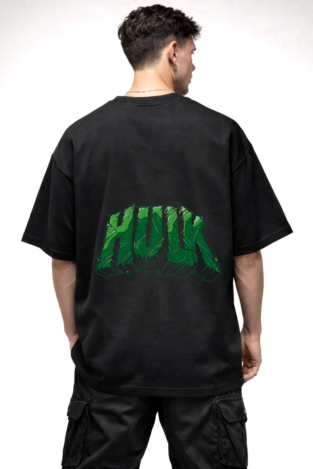 HULK CARTOON GRAPHIC | BLACK OVERSIZED FIT TEE