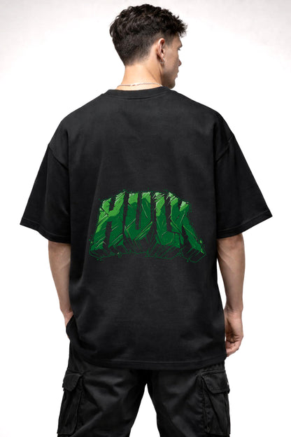 HULK CARTOON GRAPHIC | BLACK OVERSIZED FIT TEE