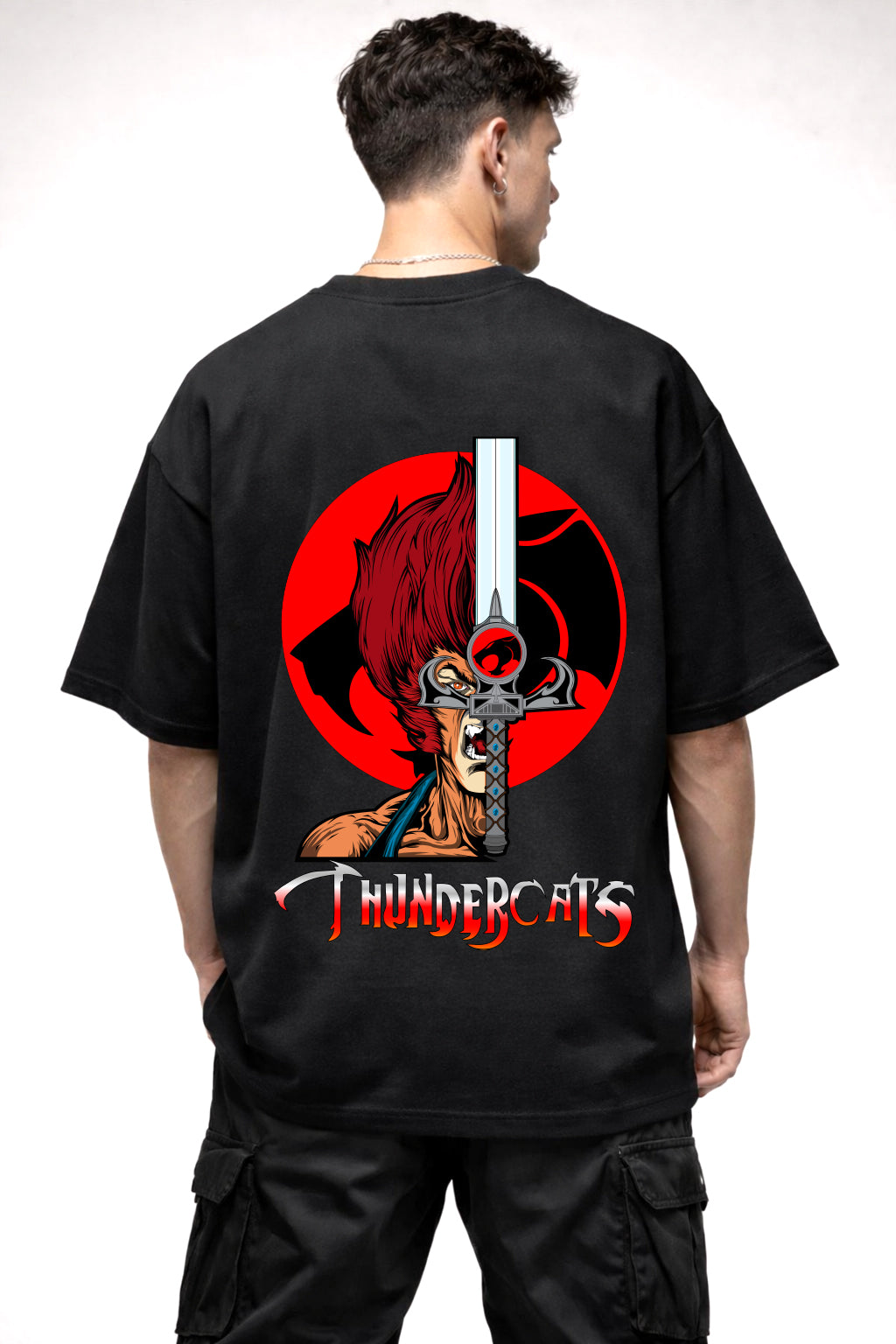 THUNDER CATS CARTOON GRAPHIC | BLACK OVERSIZED FIT TEE