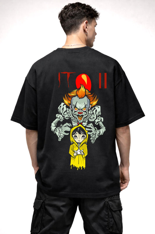 IT CARTOON GRAPHIC | BLACK OVERSIZED FIT TEE