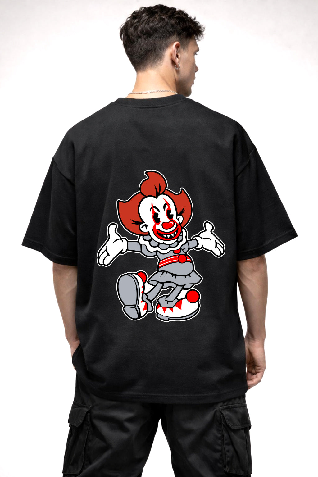 IT JOKER CARTOON GRAPHIC | BLACK OVERSIZED FIT TEE