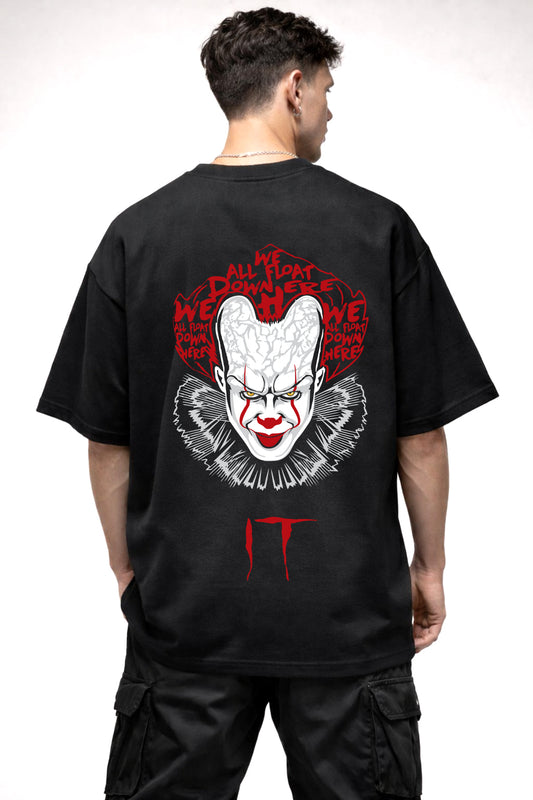 IT JOKER CARTOON GRAPHIC | BLACK OVERSIZED FIT TEE