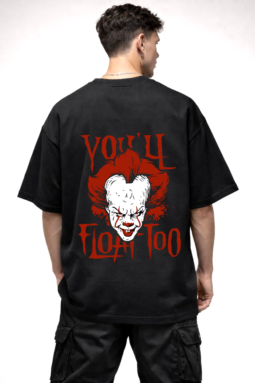 IT JOKER CARTOON GRAPHIC | BLACK OVERSIZED FIT TEE
