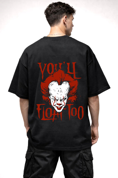 IT JOKER CARTOON GRAPHIC | BLACK OVERSIZED FIT TEE