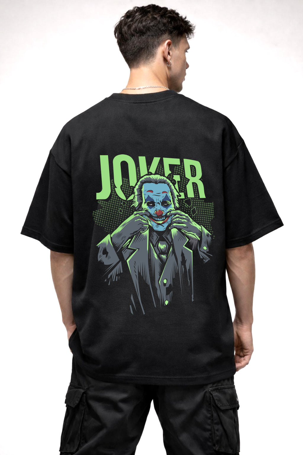 JOKER CARTOON GRAPHIC | BLACK OVERSIZED FIT TEE