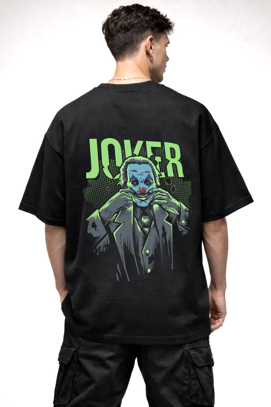 JOKER CARTOON GRAPHIC | BLACK OVERSIZED FIT TEE