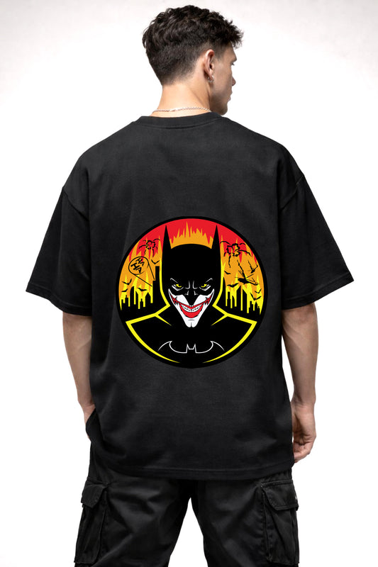 BATMAN JOKER CARTOON GRAPHIC | BLACK OVERSIZED FIT TEE