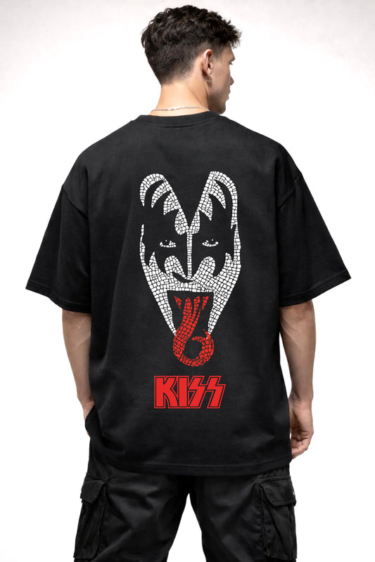 DEVIL KISS CARTOON GRAPHIC | BLACK OVERSIZED FIT TEE
