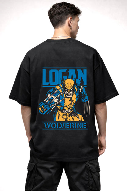 LOGAN CARTOON GRAPHIC | BLACK OVERSIZED FIT TEE