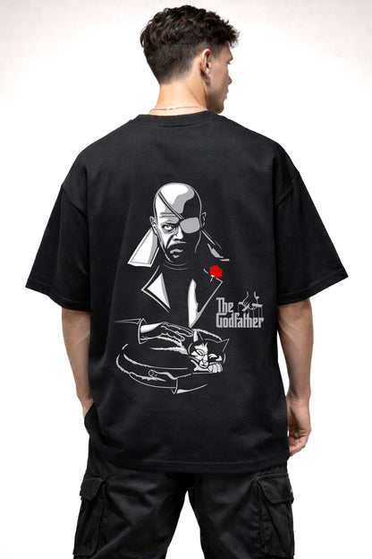 NICK FURY CARTOON GRAPHIC | BLACK OVERSIZED FIT TEE