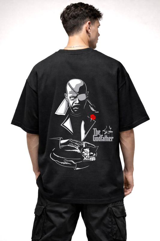 NICK FURY CARTOON GRAPHIC | BLACK OVERSIZED FIT TEE