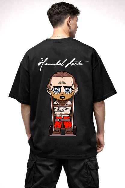 HECTER CARTOON GRAPHIC | BLACK OVERSIZED FIT TEE