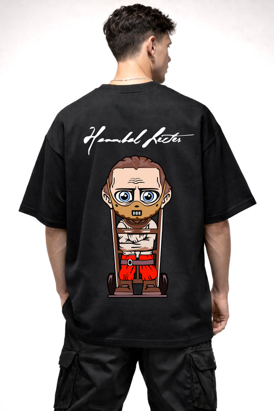 HECTER CARTOON GRAPHIC | BLACK OVERSIZED FIT TEE