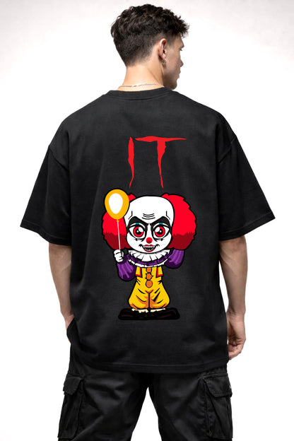 IT JOKER CARTOON GRAPHIC | BLACK OVERSIZED FIT TEE