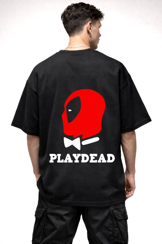DEAD POOL CARTOON GRAPHIC | BLACK OVERSIZED FIT TEE