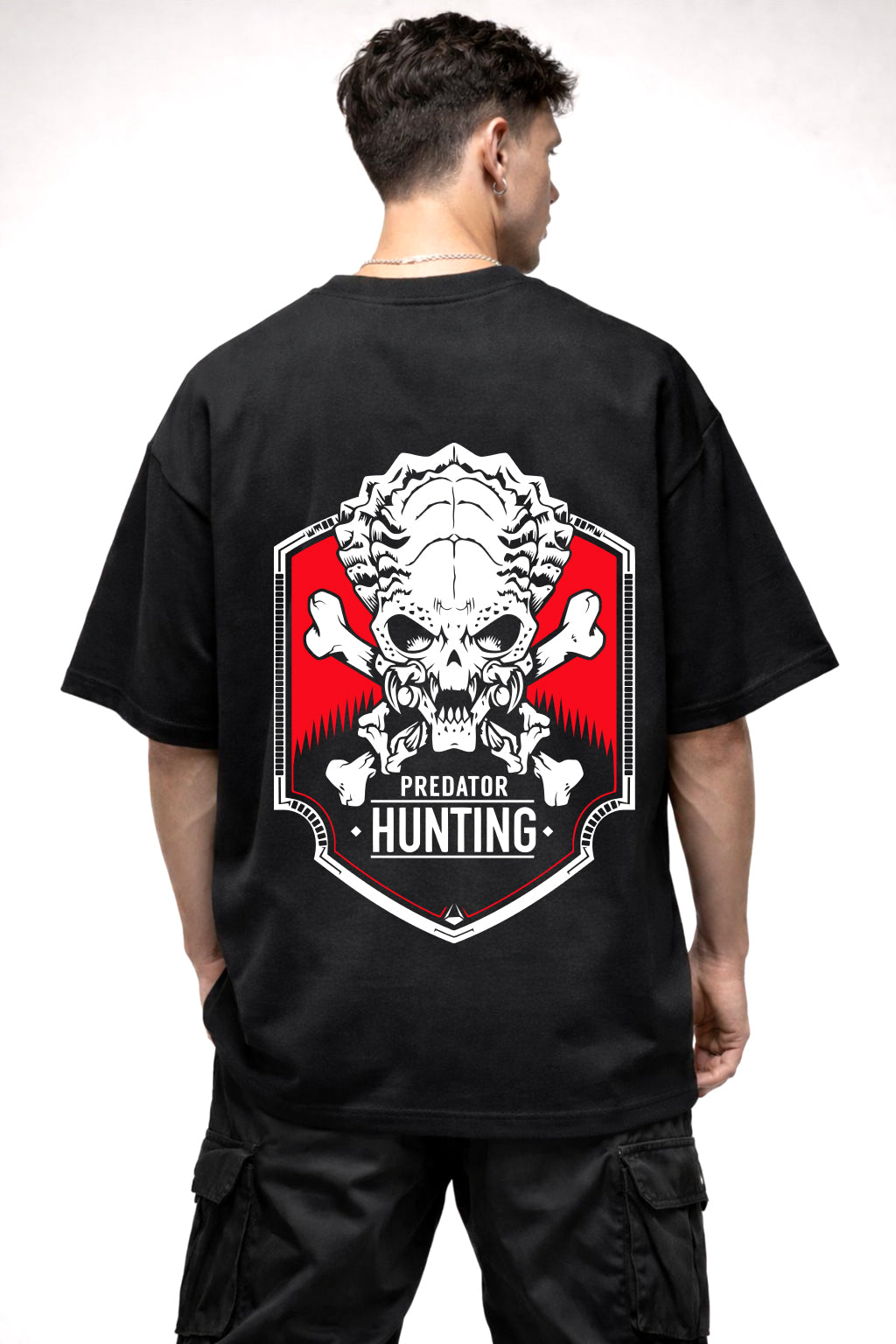 PREDATOR CARTOON GRAPHIC | BLACK OVERSIZED FIT TEE