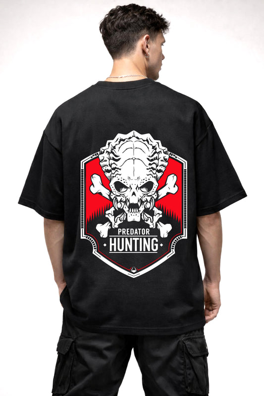 PREDATOR CARTOON GRAPHIC | BLACK OVERSIZED FIT TEE