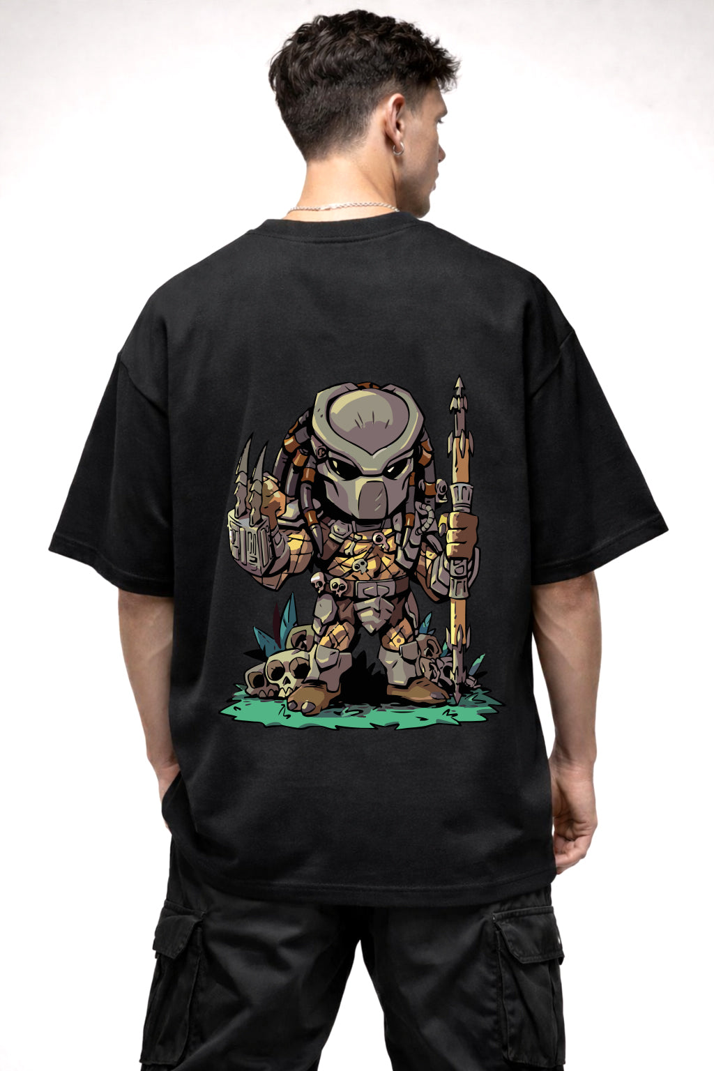 PREDATOR CARTOON GRAPHIC | BLACK OVERSIZED FIT TEE