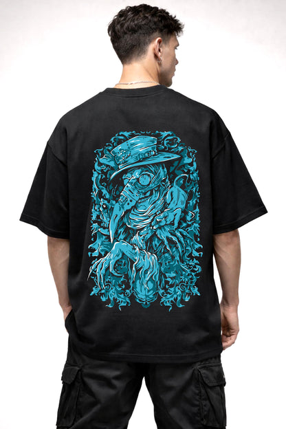 SCARECROW CARTOON GRAPHIC | BLACK OVERSIZED FIT TEE