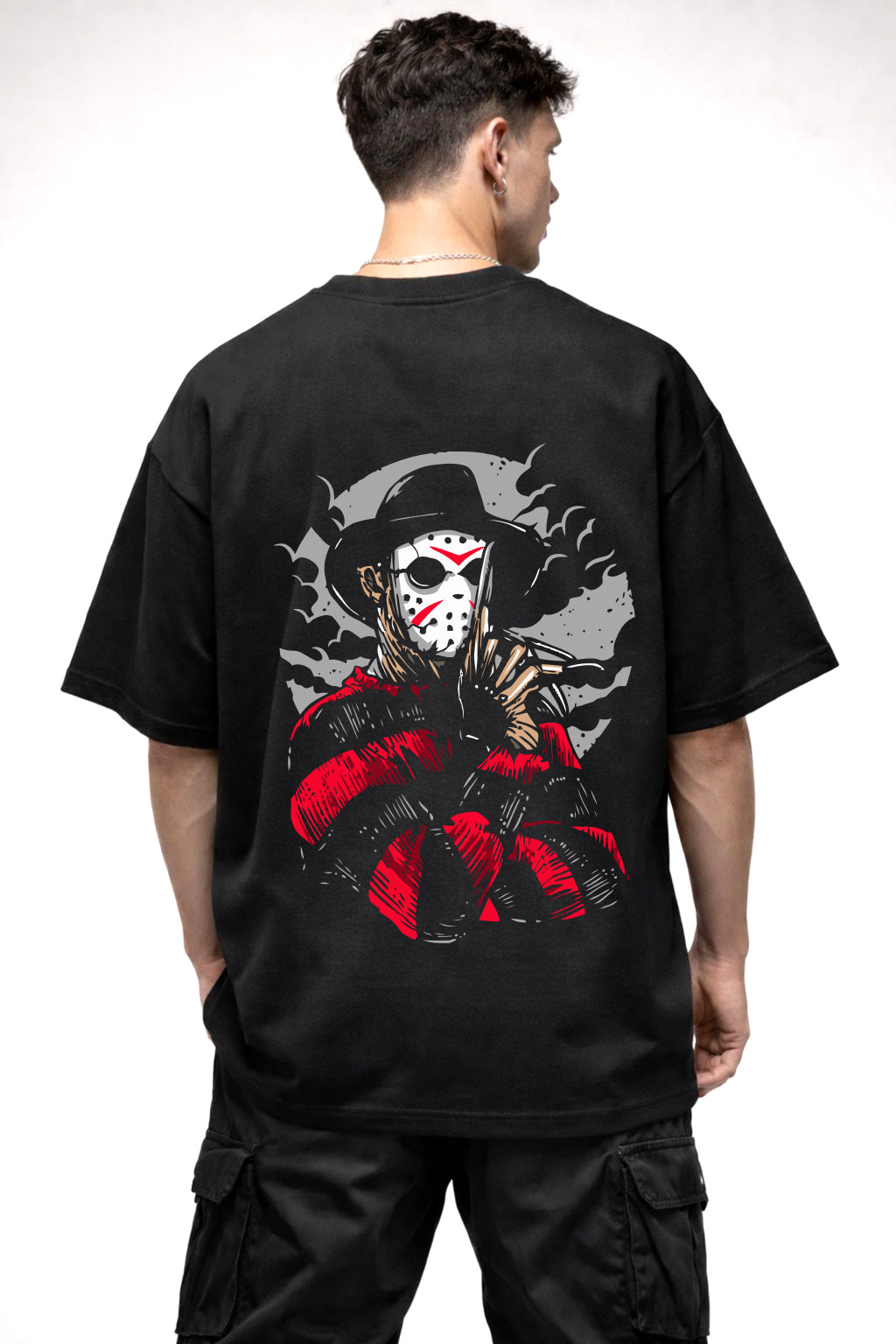 SCARECROW CARTOON GRAPHIC | BLACK OVERSIZED FIT TEE