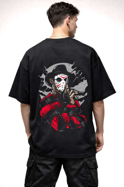 SCARECROW CARTOON GRAPHIC | BLACK OVERSIZED FIT TEE