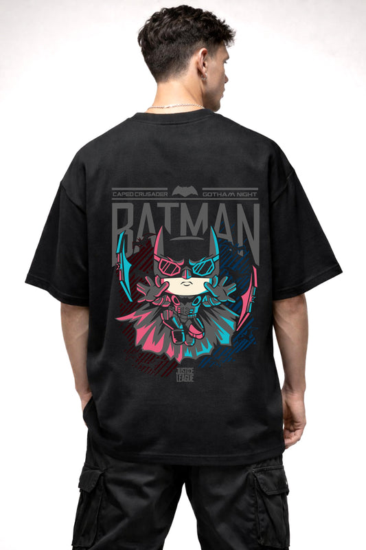 BATMAN JUSTICE LEAGUE CARTOON GRAPHIC | BLACK OVERSIZED FIT TEE