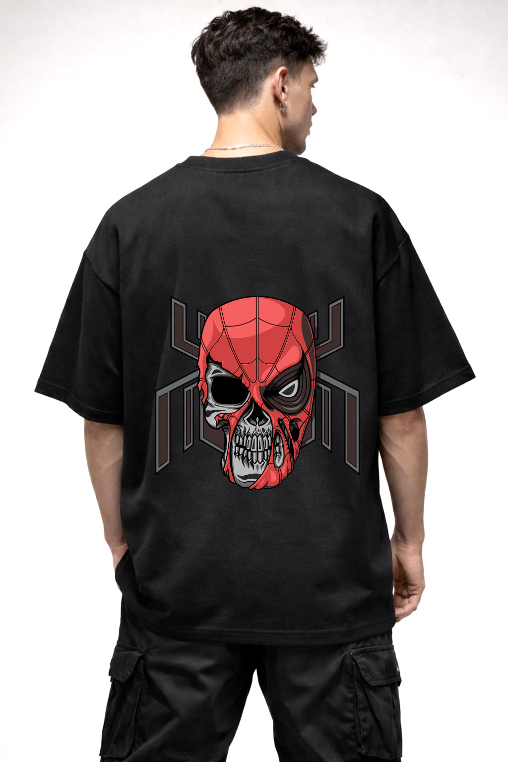 ZOMBIE SPIDER MAN GRAPHIC | BLACK OVERSIZED FIT TEE