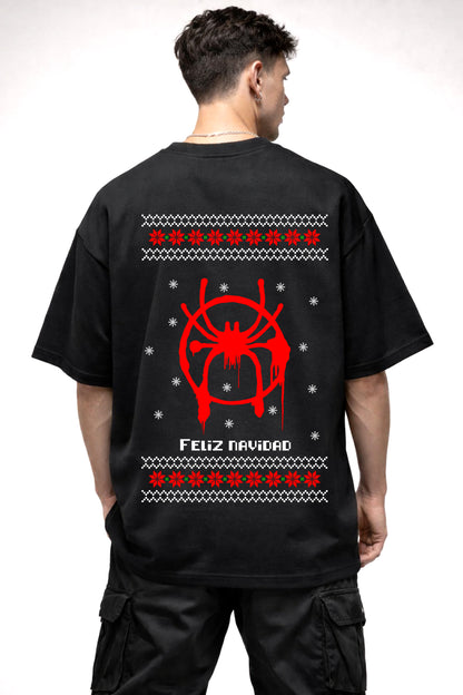 BLOOD SPIDER MAN LOGO GRAPHIC | BLACK OVERSIZED FIT TEE