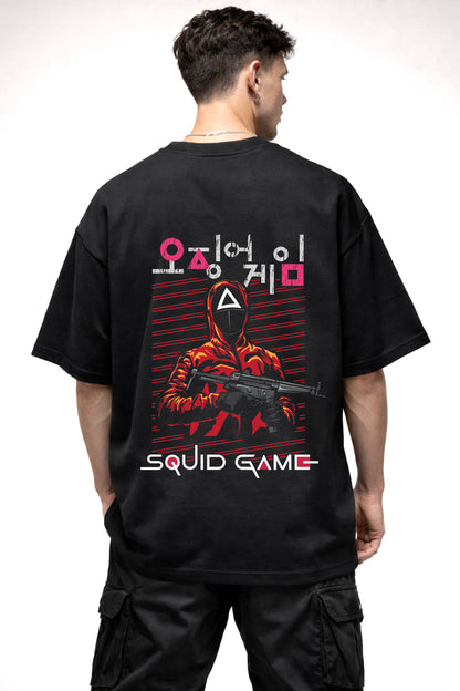 SQUID GAME GUARD GRAPHIC | BLACK OVERSIZED FIT TEE