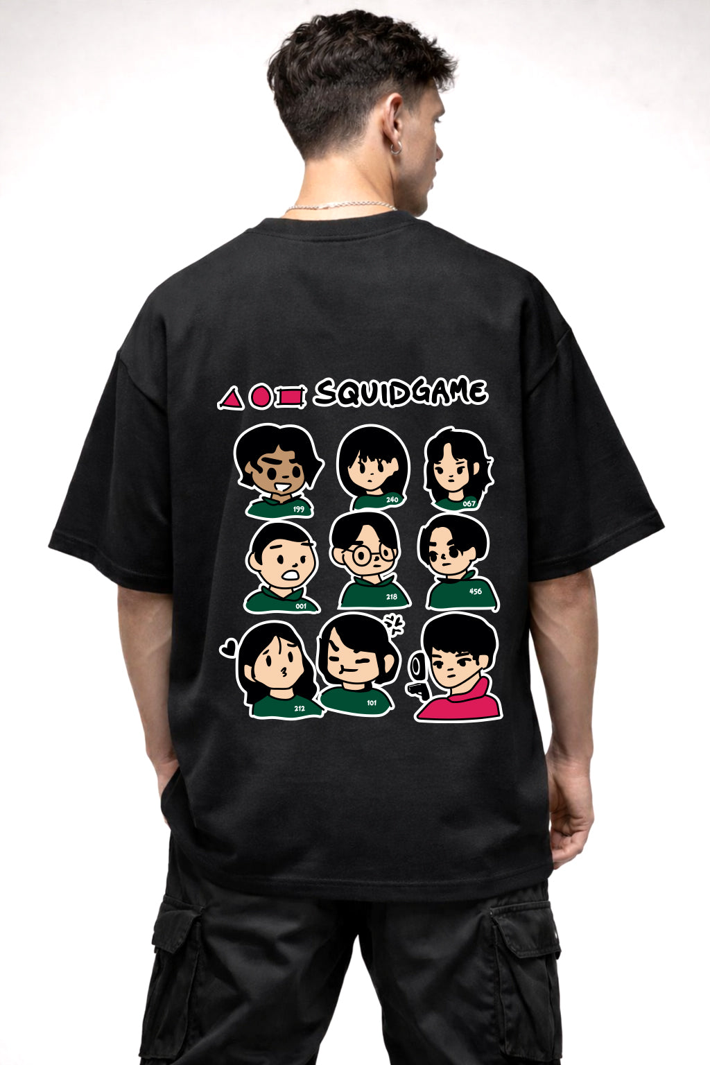 SQUID GAME GAMERS GRAPHIC | BLACK OVERSIZED FIT TEE