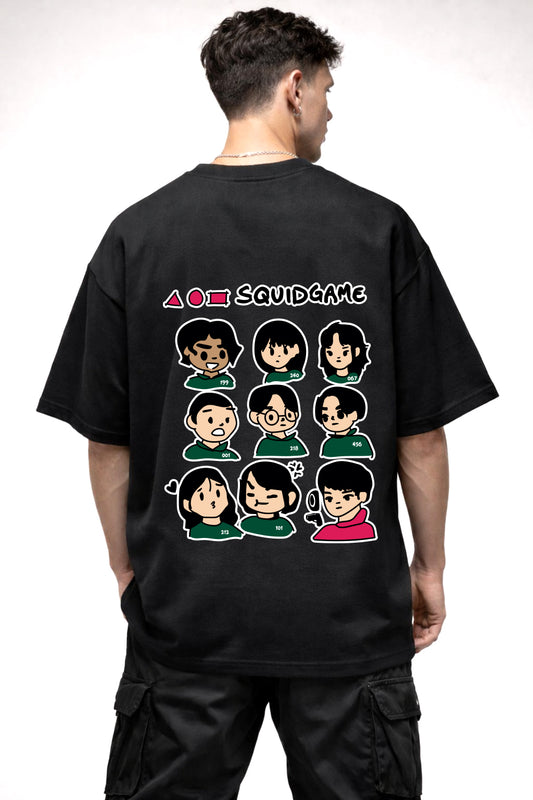 SQUID GAME GAMERS GRAPHIC | BLACK OVERSIZED FIT TEE