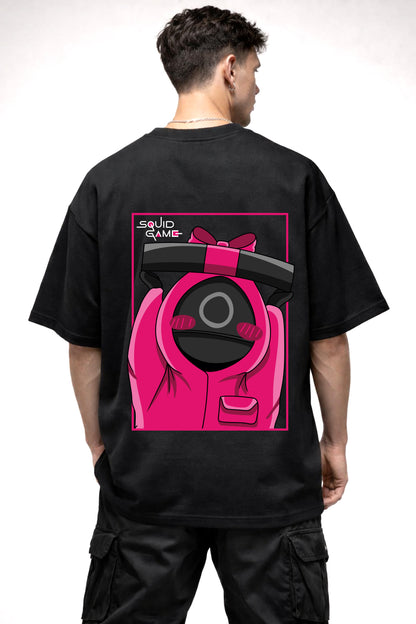 SQUID GAME POOKIE GUARD CARTOON GRAPHIC | BLACK OVERSIZED FIT TEE