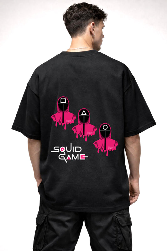 SQUID GAME ARMY ANIME GRAPHIC | BLACK OVERSIZED FIT TEE