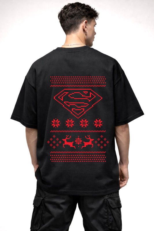 MINECRAFT SUPERMAN LOGO | BLACK OVERSIZED FIT TEE