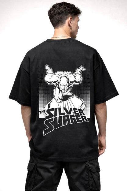 THE SILVER SURFER GAPHIC | BLACK OVERSIZED FIT TEE