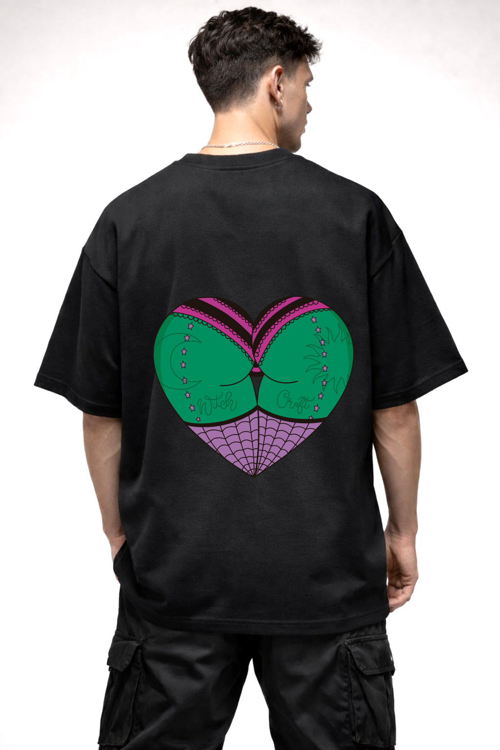 CARTOON GAPHIC | BLACK OVERSIZED FIT TEE