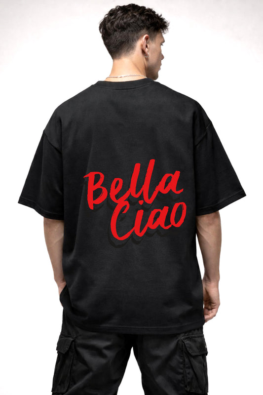 BELLA CIAO MONEY HEIST GAPHIC | BLACK OVERSIZED FIT TEE