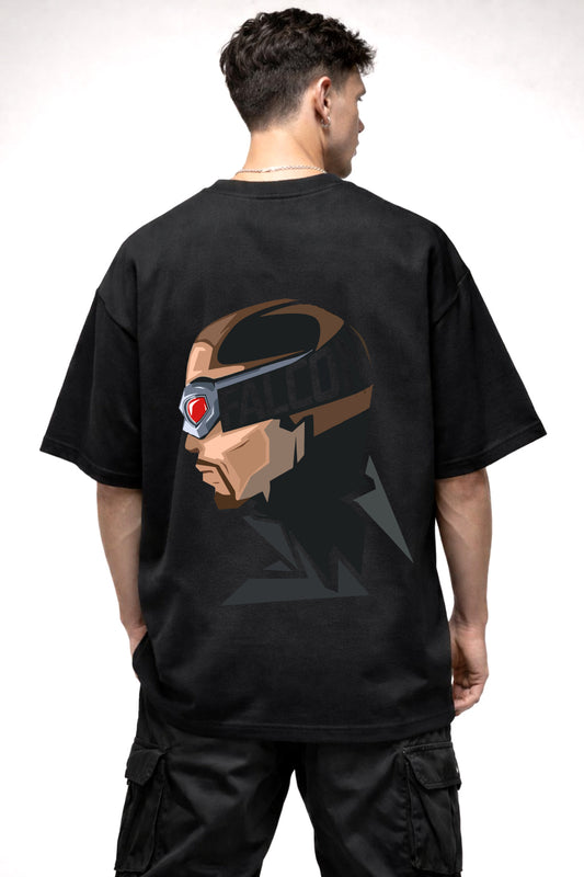 MARVEL FALCON GRAPHIC | BLACK OVERSIZED FIT TEE