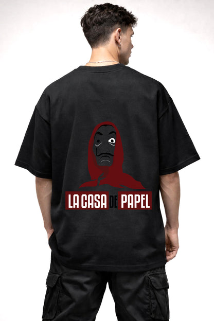 LA CASA DE PAPEL MONEY HIEST GRAPHIC | BLACK OVERSIZED FIT TEE