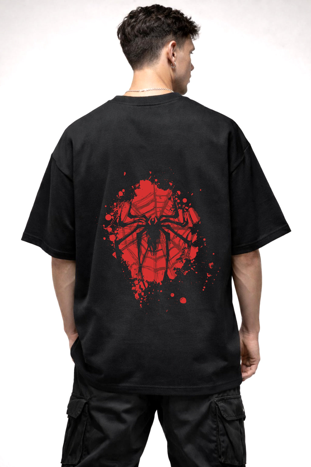SPIDER LOGO GRAPHIC | BLACK OVERSIZED FIT TEE