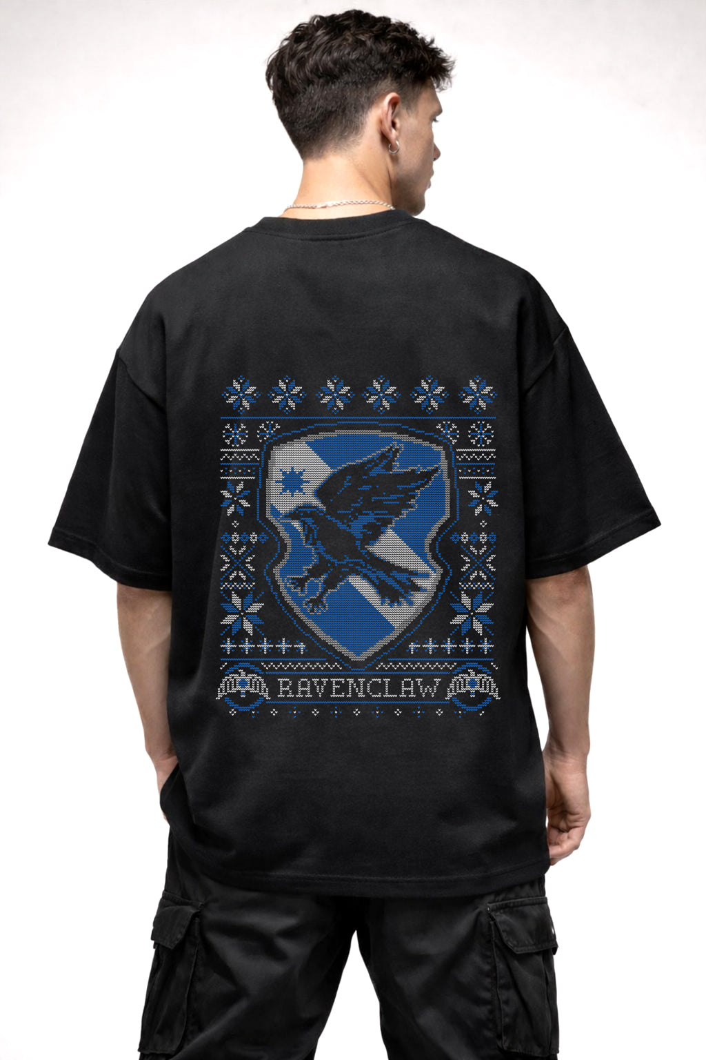HARRY POTTER RAVENCLOW LOGO GRAPHIC | BLACK OVERSIZED FIT TEE