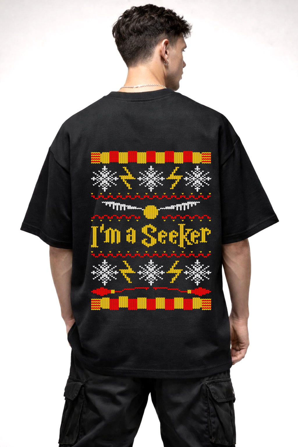 HARRY POTTER I AM SEEKER GRAPHIC | BLACK OVERSIZED FIT TEE