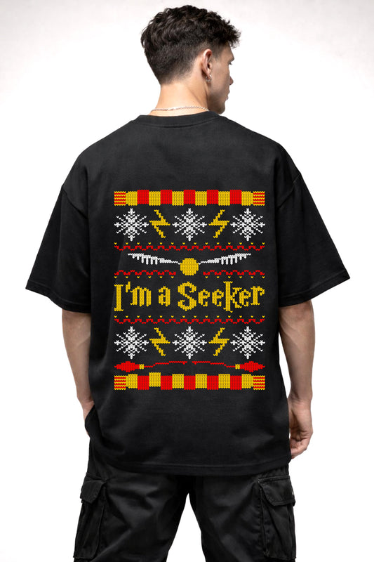 HARRY POTTER I AM SEEKER GRAPHIC | BLACK OVERSIZED FIT TEE