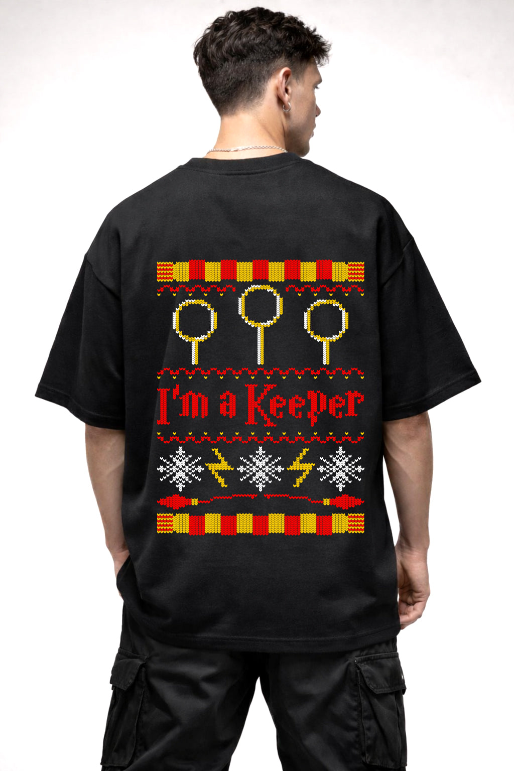 HARRY POTTER I AM A KEEPER GRAPHIC | BLACK OVERSIZED FIT TEE