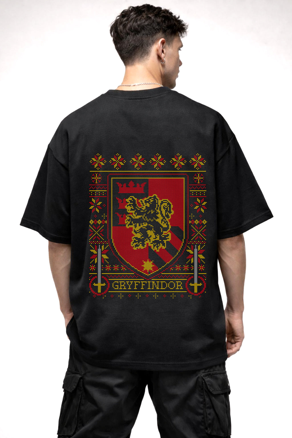 HARRY POTTER GRYFFINDOR GRAPHIC | BLACK OVERSIZED FIT TEE