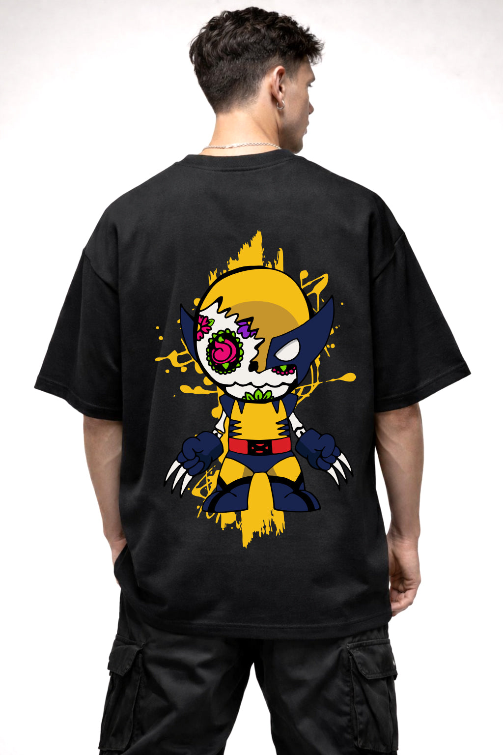 WOLVERINE CARTOON GRAPHIC | BLACK OVERSIZED FIT TEE