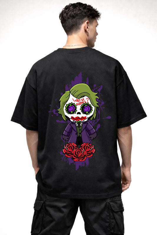 JOKER CARTOON GRAPHIC | BLACK OVERSIZED FIT TEE