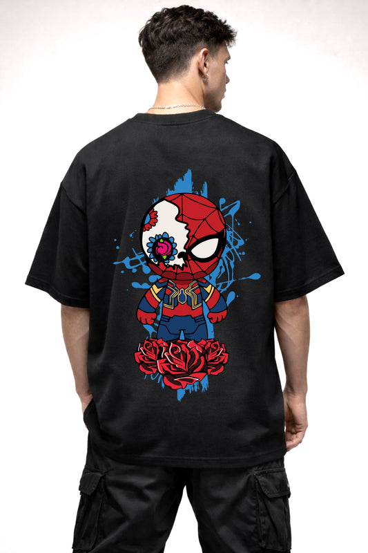 SPIDERMAN CARTOON GRAPHIC | BLACK OVERSIZED FIT TEE